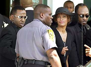 Whitney Houston photographed yesterday the funeral service of TLC ...